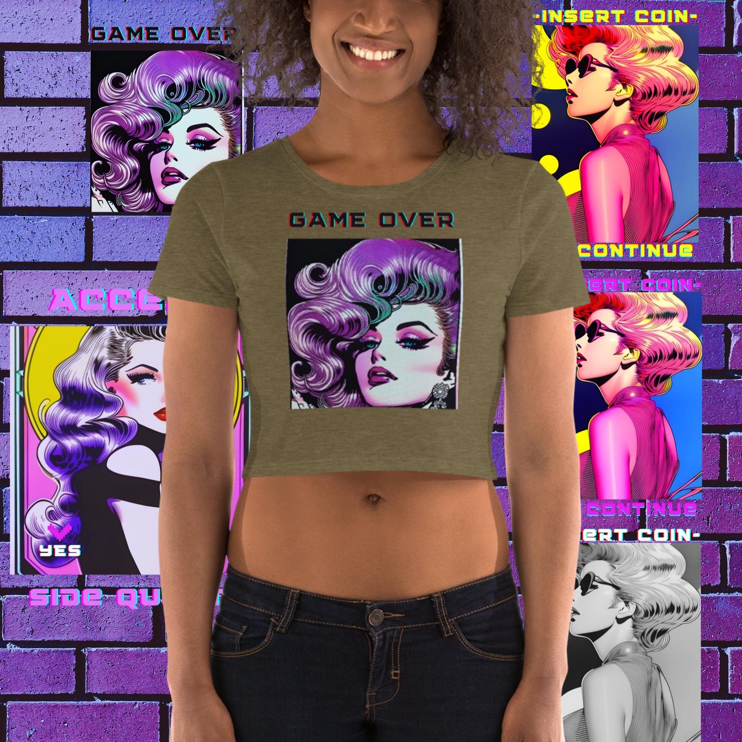 AI Digital Dominance - Game Over - 'Player Ready' Collection - Womens Crop Tee for Entrepreneurs